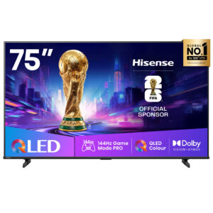 Hisense 75Q7Q 4K QLED Gaming TV – 144Hz VRR, Dolby Vision Atmos, AMD FreeSync Premium & Smart Voice Control