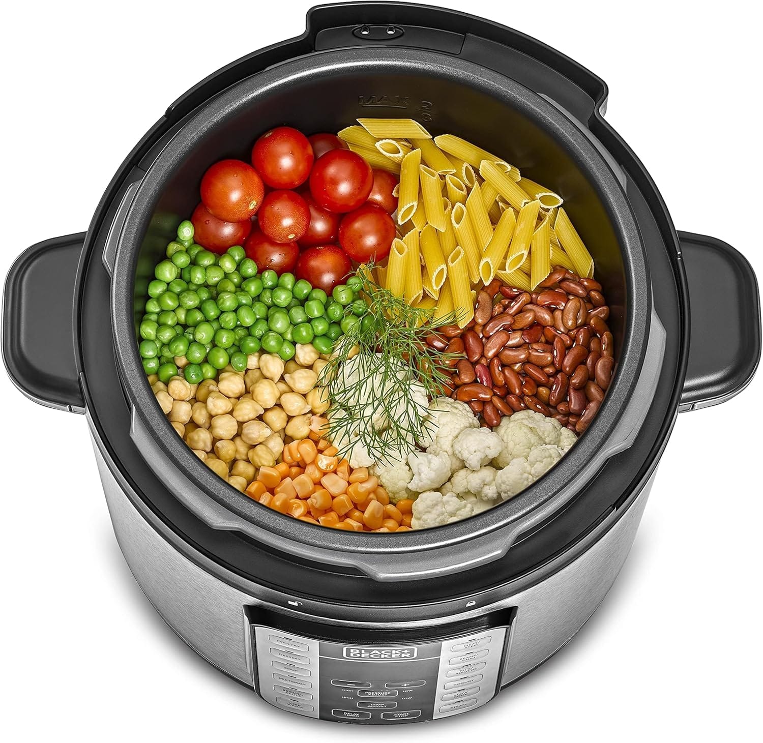 Black & Decker 1000W 6L Electric Pressure Cooker 7in1, With 12 Smart Programs 9 Safety Features Dishwasher Safe with Accessories, For Quick and Easy Meals PCP1000-B5 - Image 7