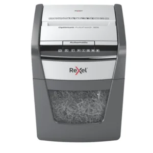 Rexel Optimum AutoFeed+ 50X Automatic Cross-Cut Paper Shredder – 50 Sheet Auto Feed, P-4 Security, 20L Bin, Jam-Free Office Shredder for Staples, Credit Cards & Paper Clips