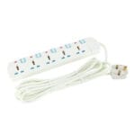 GES 58013 Extension Socket 3-Way Power Strip – 3M Heavy Duty Extension Cable with 3250W Capacity, Surge Protection, Child Safety Covers & On/Off Switch for Home & Office Use
