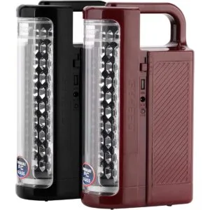 Geepas 24 Mega Luminous LED's Rechargeable LED Lantern Set Of 2 | 30 Super Bright SMD LEDs, Energy Efficient, USB Charging Red & Black, GE5566