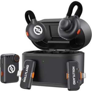 Hollyland Lark M2S Ultimate Combo (Camera RX+USB-C RX+Lightning RX) Wireless Lavalier Microphone for iPhone/Camera/Android/PC, Compact Mic, Titanium Clip, Noise Cancelling, Content Creation