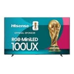 Hisense 100-Inch Premium UX Series RGB-MiniLED 4K UHD HDR Google Smart TV(100UX, 2025) - RGB MiniLED, Up to 8000 nits, 3D Color Master Pro, Native 165Hz Panel, 6.2.2 CineStage X