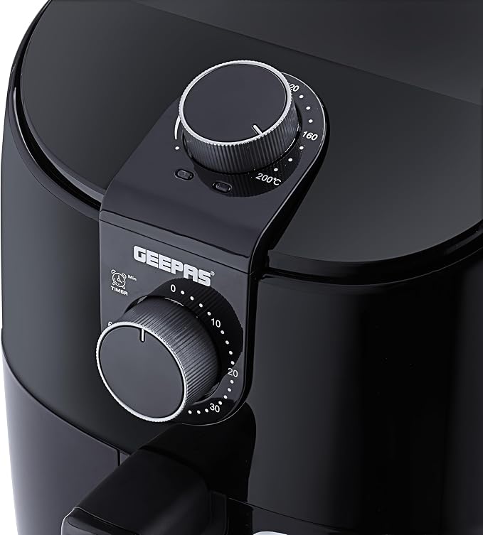 Geepas 4 Litre Air Fryer 1500W with Vortex Rapid Air Technology | Adjustable Temperature Control | 60-Minute Timer | Auto Shut-Off & Overheat Protection | Less Oil Cooking (GAF37550) - Image 2