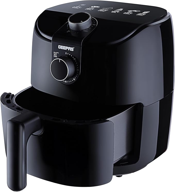 Geepas 4 Litre Air Fryer 1500W with Vortex Rapid Air Technology | Adjustable Temperature Control | 60-Minute Timer | Auto Shut-Off & Overheat Protection | Less Oil Cooking (GAF37550) - Image 3