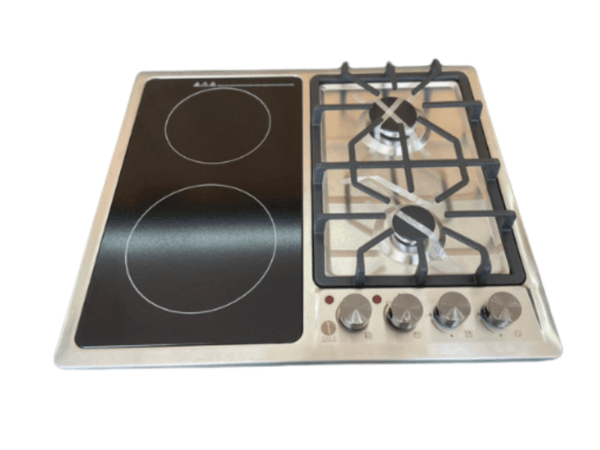 IQRA IQ-KH4080ES 60 x 60cm Built-In Hybrid Hob with 2 Gas Burners, 2 Ceramic Plates & Pulse Ignition - Image 2
