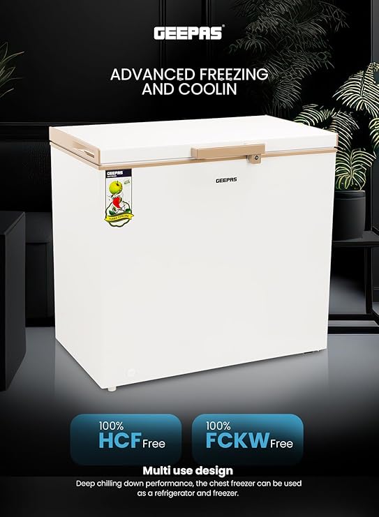 Geepas Chest Freezer GCF2506WAH, Freestanding Chest Freezer|| 250L Deep Freezer with Adjustable Thermostat - Image 4