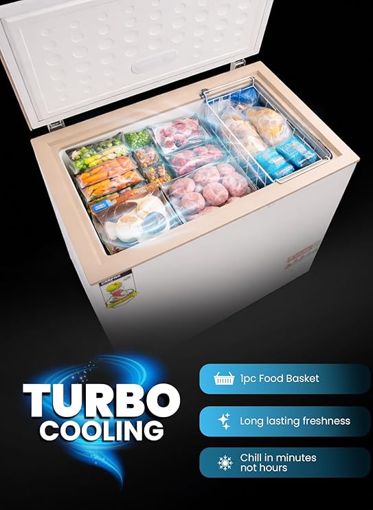 Geepas Chest Freezer GCF2506WAH, Freestanding Chest Freezer|| 250L Deep Freezer with Adjustable Thermostat - Image 5