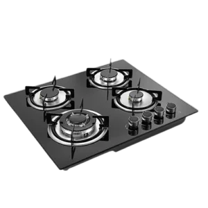 IQRA IQ-KH4002BG 60 x 60cm Built-In 4 Burner Gas Hob with Brass Burners, Wok Burner & Pulse Ignition