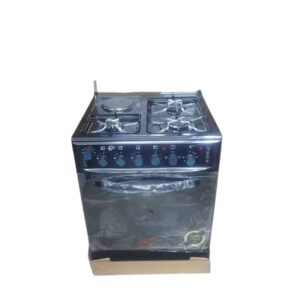 DR VOLT IQ-FC6611BLK 60cm Freestanding Cooker with 3 SABAF Gas Burners, Hot Plate, Electric Oven & Rotisserie