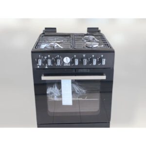 IQRA IQ-FC6031-BLK 60 x 60cm Freestanding Cooker with 3 Gas Burners, 1 Hot Plate, Electric Oven & Rotisserie