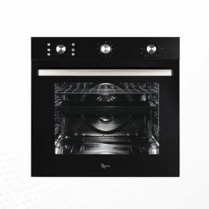 IQRA IQ-BO603GL Built-In Oven with Grill, Rotisserie, Mechanical Timer & Black Glass Panel