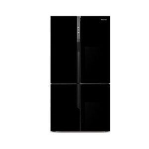 ADH 558 Litres 4-Door Refrigerator, Black Glass Finish