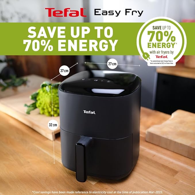 Tefal Easy Fry Max Digital Air Fryer, 5L, 10in1, Uses No Oil, Air Fry, Extra Crisp, Roast, Bake, Reheat, Dehydrate, 6 Portions, Non-Stick, Dishwasher Safe Baskets, Black EY245840 - Image 4