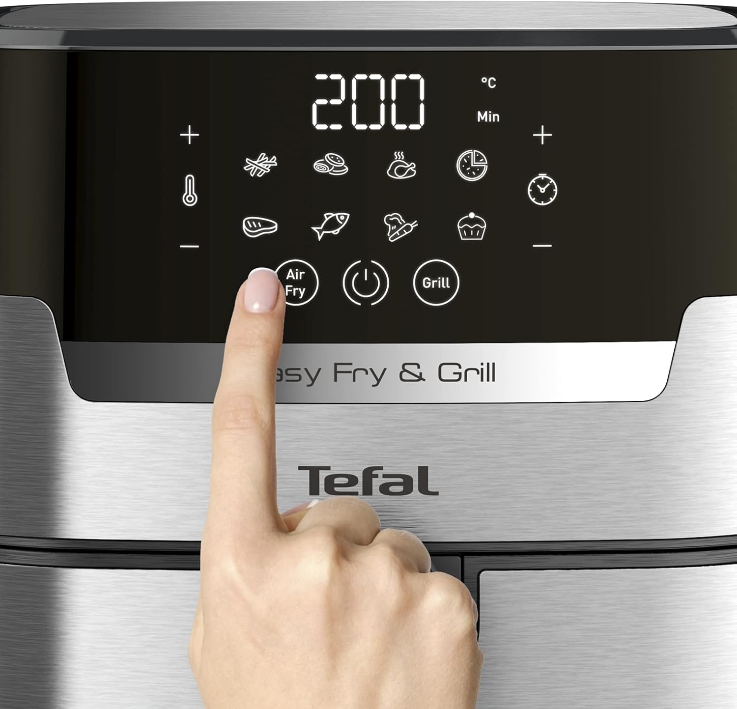 TEFAL Air Fryer | Easy Fry & Grill Digital 2-in-1 |4.2 L Capacity | 1550 W | Healthy Cooking | Air Fry + Grill | 8 Automatic Programs |Adjustable Temperature | Timer | | EY505D27 - Image 8