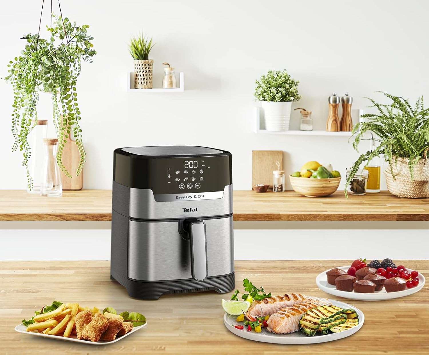 TEFAL Air Fryer | Easy Fry & Grill Digital 2-in-1 |4.2 L Capacity | 1550 W | Healthy Cooking | Air Fry + Grill | 8 Automatic Programs |Adjustable Temperature | Timer | | EY505D27 - Image 10