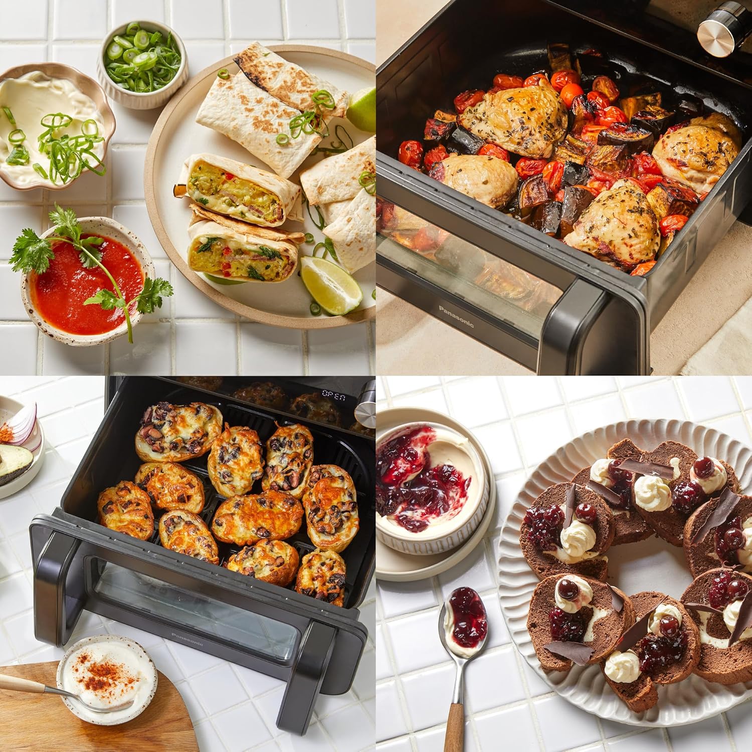 Panasonic NF-BC1000 Flex Air Fryer with Viewing Window, XL Flexible Basket, Basket Divider, 10L, 30°-230°C, Gentle Steam, 8 Presets, Easy Clean, Black - Image 16