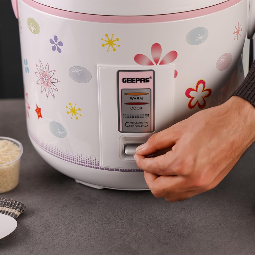 Geepas GRC35023 3.2L Rice Cooker – Automatic Cook, Steam & Keep Warm | Non-Stick Pot | Steamer Basket | White - Image 4