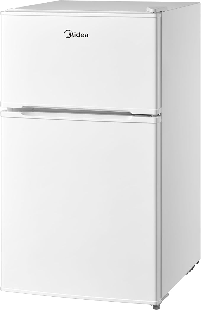 Midea 134L Gross & 87L Net Double Door Refrigerator with Separate Chiller Compartment, 2L Bottle Holder, Mini Fridge for Kitchen, Bedroom, Office & Bar, Inverter Quattro, White - MDRT134FGE01AE - Image 2