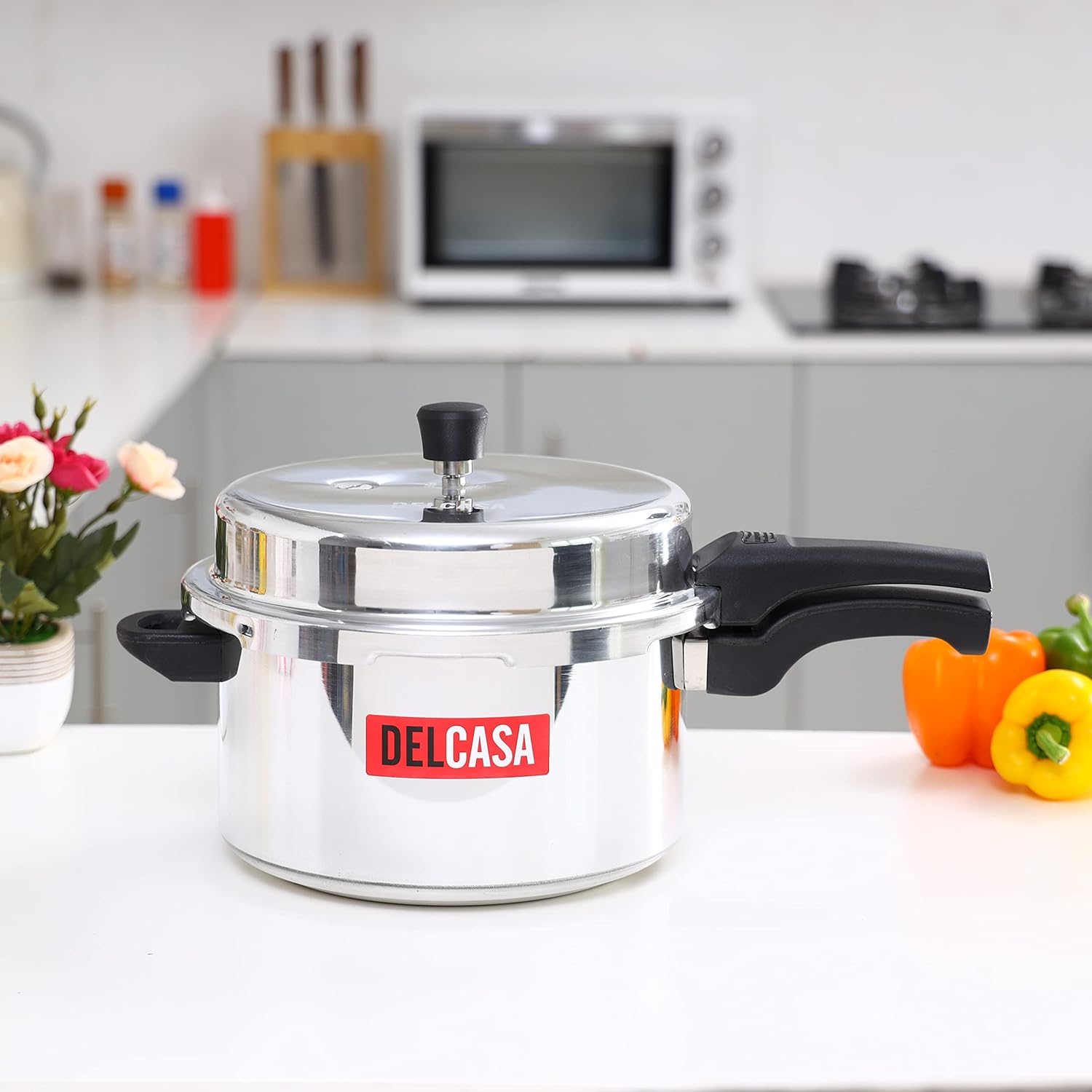 Delcasa Dc1125 7.5L Aluminium Pressure Cooker - Lightweight & Durable Home Kitchen Pressure Cooker With Lid, Multi-Safety Device With Cool Touch Handles - For Gas And Solid Hotplates, Multi-Colour - Image 2