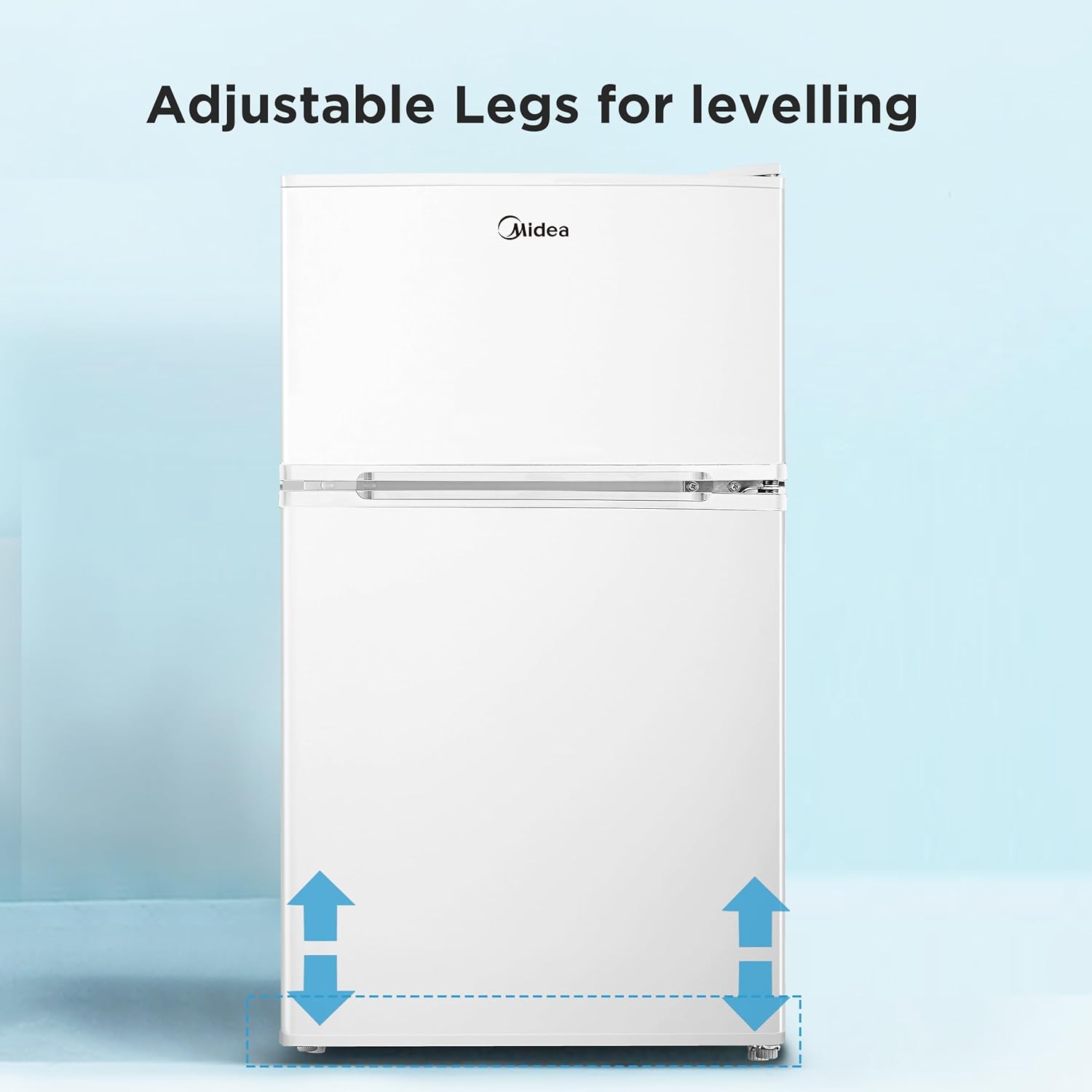 Midea 134L Gross & 87L Net Double Door Refrigerator with Separate Chiller Compartment, 2L Bottle Holder, Mini Fridge for Kitchen, Bedroom, Office & Bar, Inverter Quattro, White - MDRT134FGE01AE - Image 6