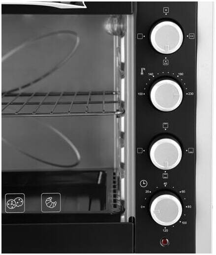 Geepas GO4406 Electric Oven, 100L Capacity, 2800W Power, Rotisserie & Conventional Function, 60min Timer with Bell, Adjustable Temperature Control Knob, Stainless Steel | GO4406 - Image 2